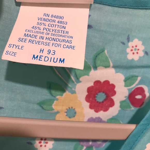 Vintage Floral Housecoat Dress Snaps Pockets Sz M - Picture 4 of 7